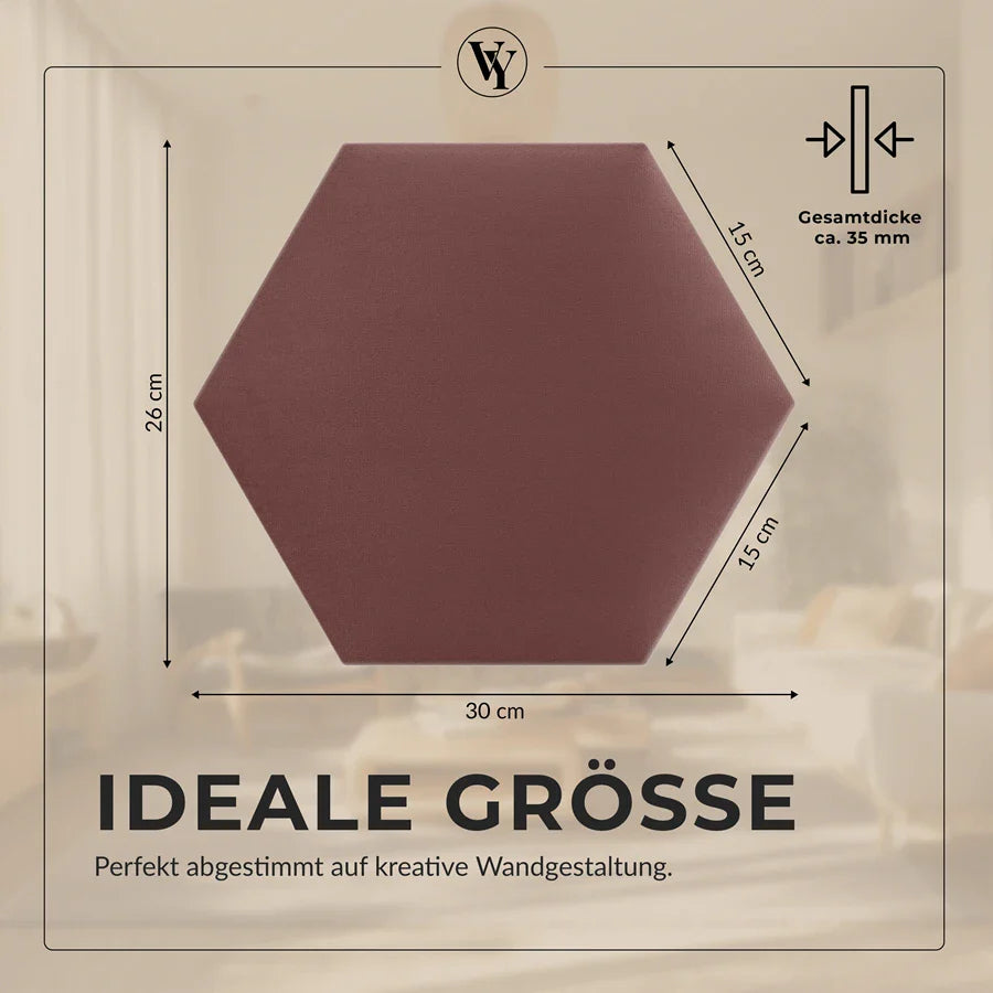 Wandkissen Hexagon | Altrosa T23 Velours