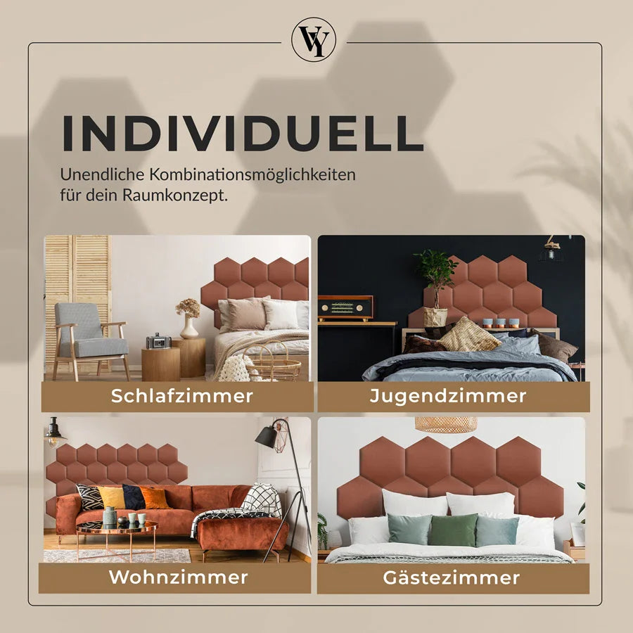 Wandkissen Hexagon | Altrosa T23 Velours