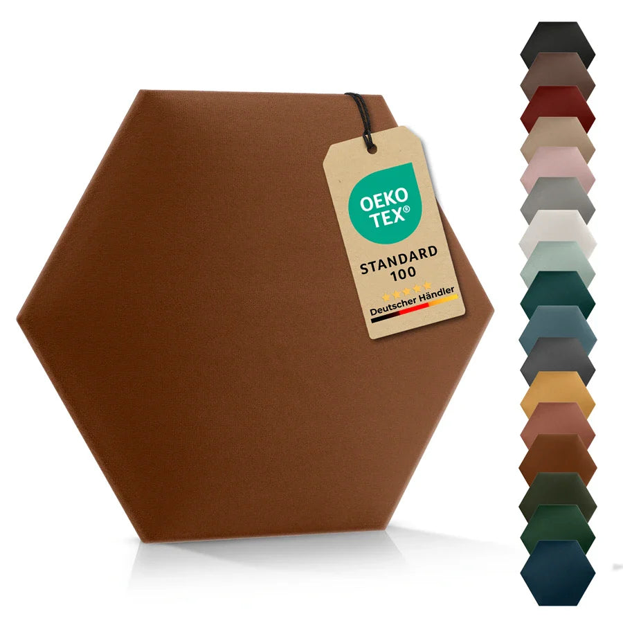 Wandkissen Hexagon | Ockerbraun T26 Velours