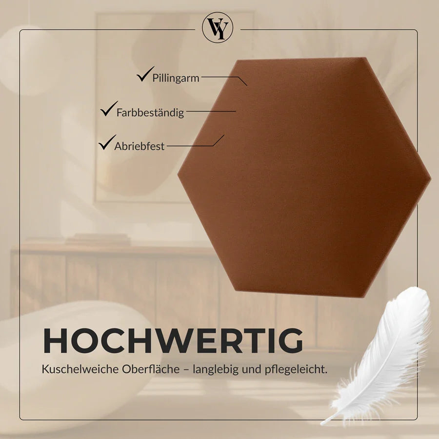 Wandkissen Hexagon | Ockerbraun T26 Velours