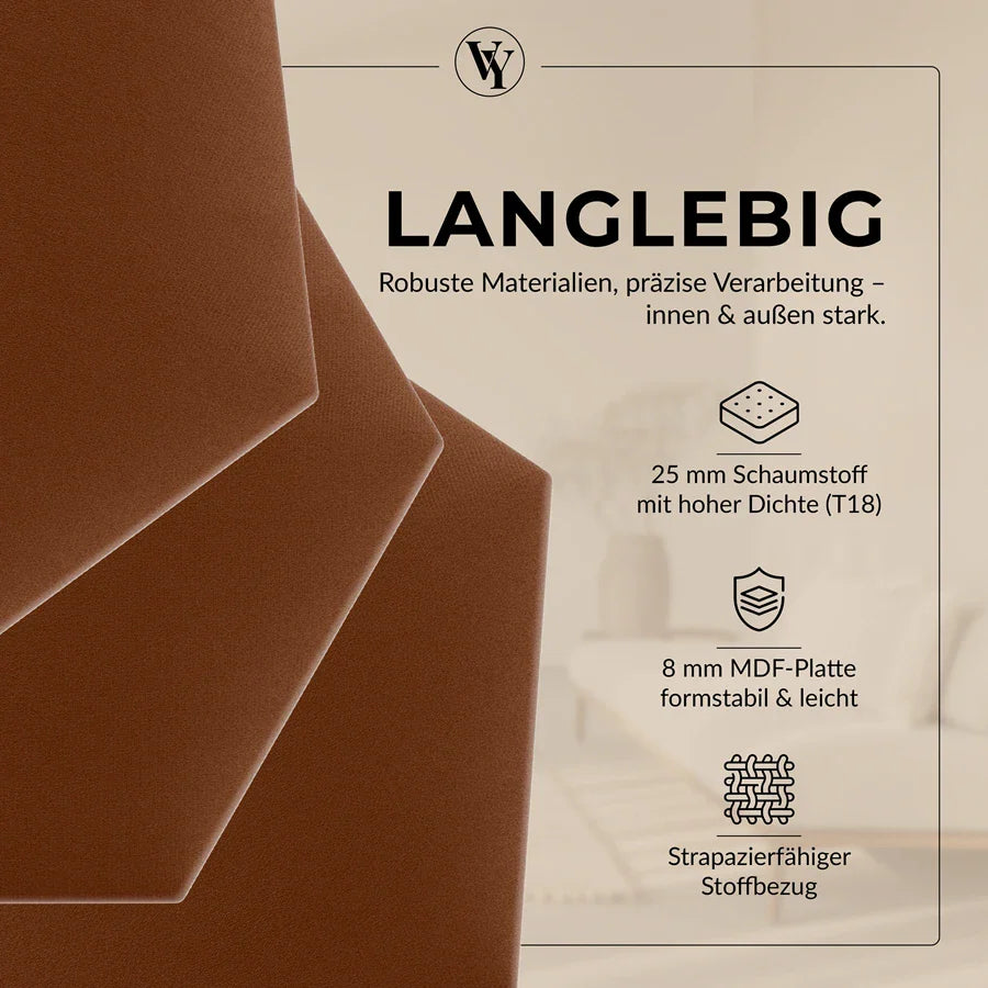 Wandkissen Hexagon | Ockerbraun T26 Velours