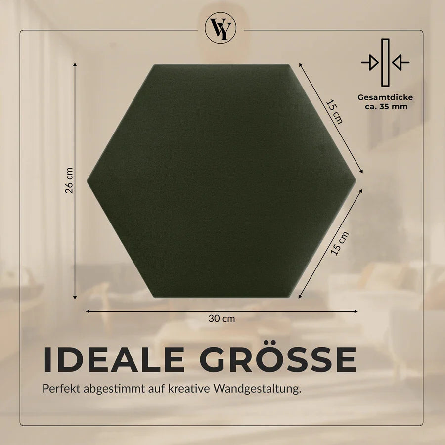 Wandkissen Hexagon | Khaki T27 Velours