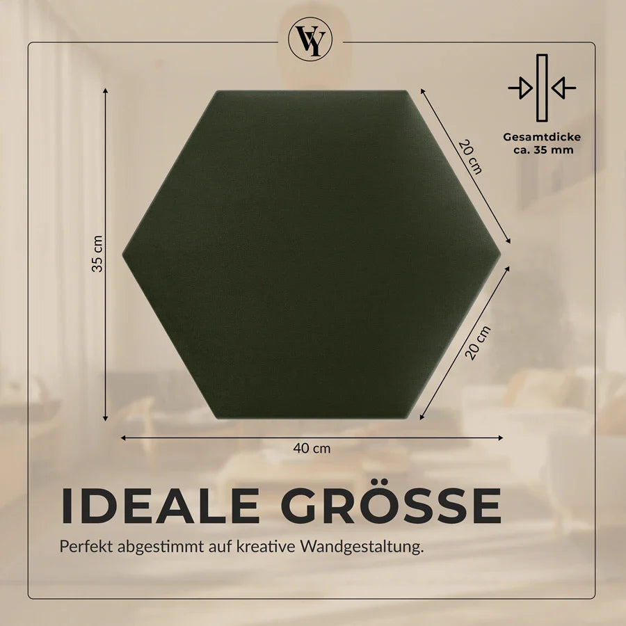 Wandkissen Hexagon | Khaki T27 Velours