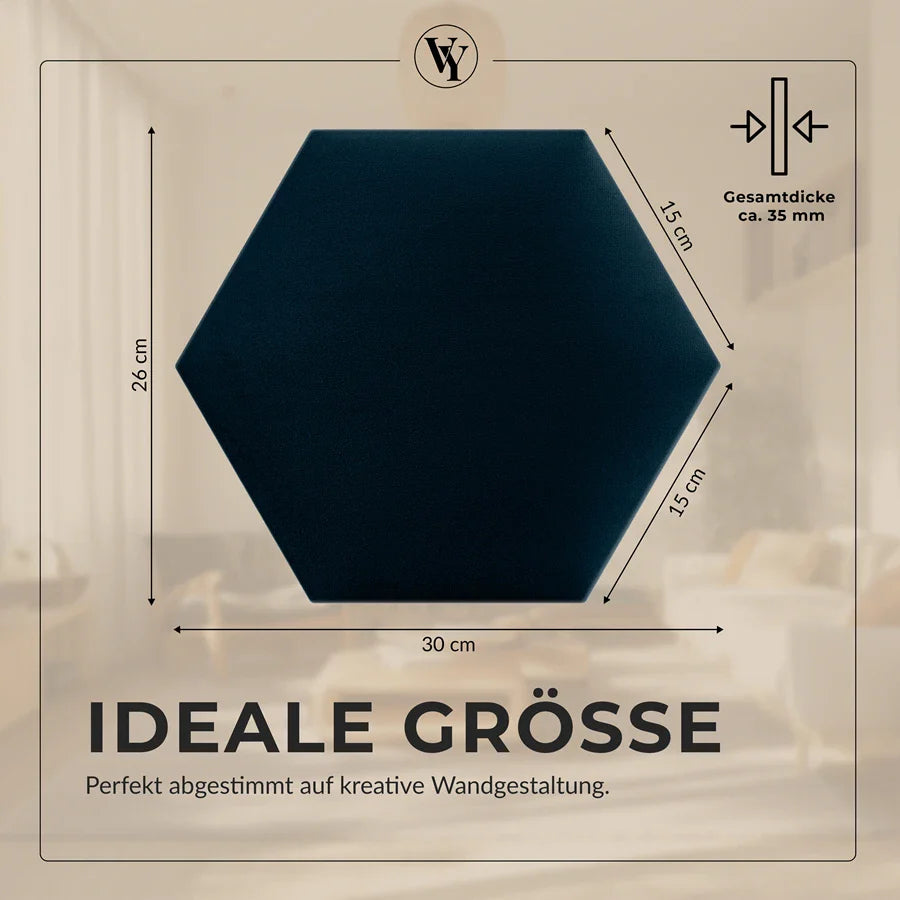 Wandkissen Hexagon | Marineblau T30 Velours