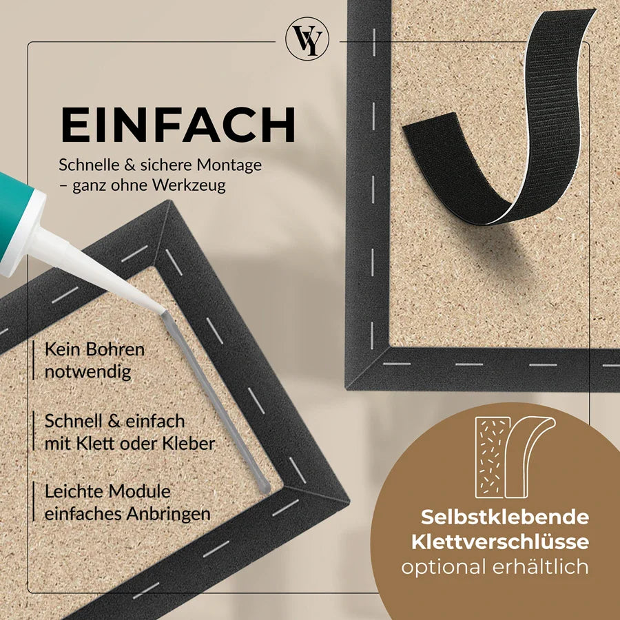 Wandkissen Quadrat | Schwarz M01 Samt