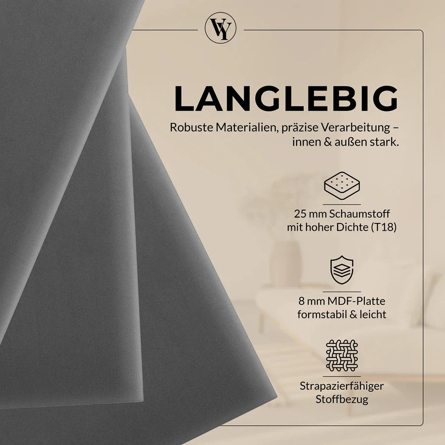 Wandkissen Quadrat | Anthrazit M02 Samt