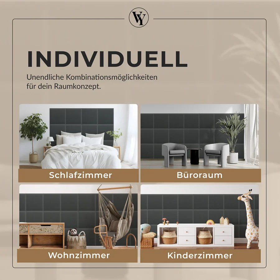 Wandkissen Quadrat | Anthrazit M02 Samt