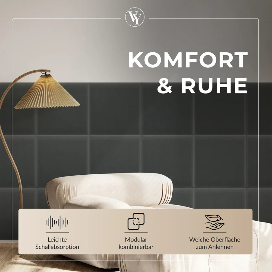 Wandkissen Quadrat | Anthrazit M02 Samt