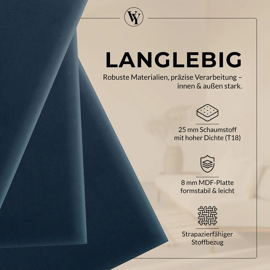 Wandkissen Quadrat | Dunkelblau M03 Samt