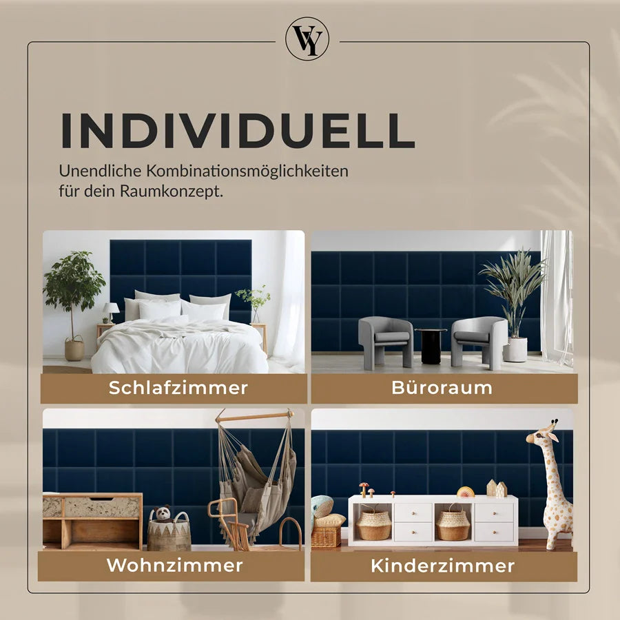 Wandkissen Quadrat | Dunkelblau M03 Samt