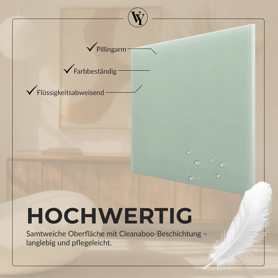 Wandkissen Quadrat | Mintgrün M05 Samt