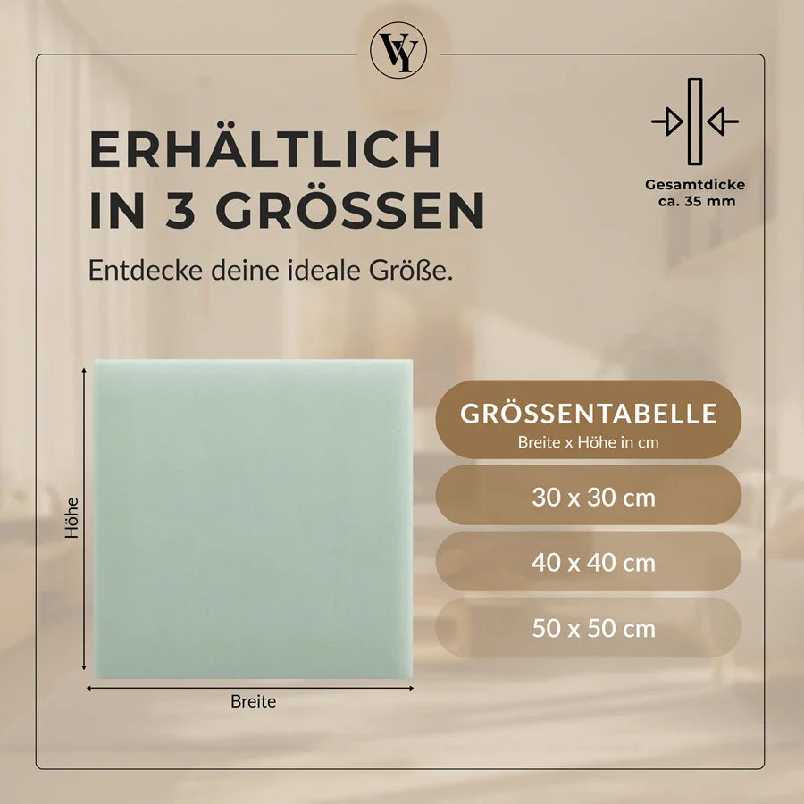 Wandkissen Quadrat | Mintgrün M05 Samt