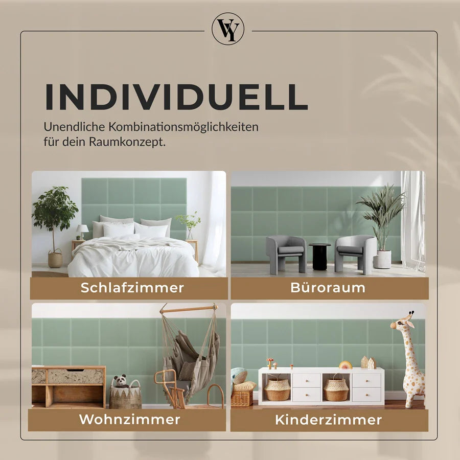 Wandkissen Quadrat | Mintgrün M05 Samt