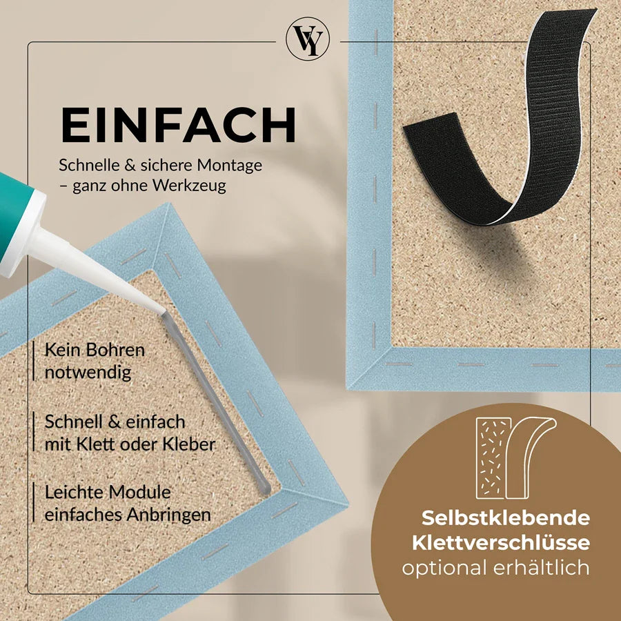 Wandkissen Quadrat | Hellblau M07 Samt