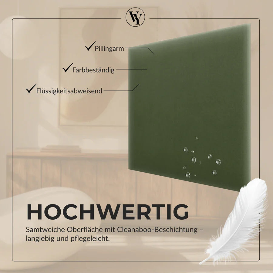 Wandkissen Quadrat | Khaki M09 Samt