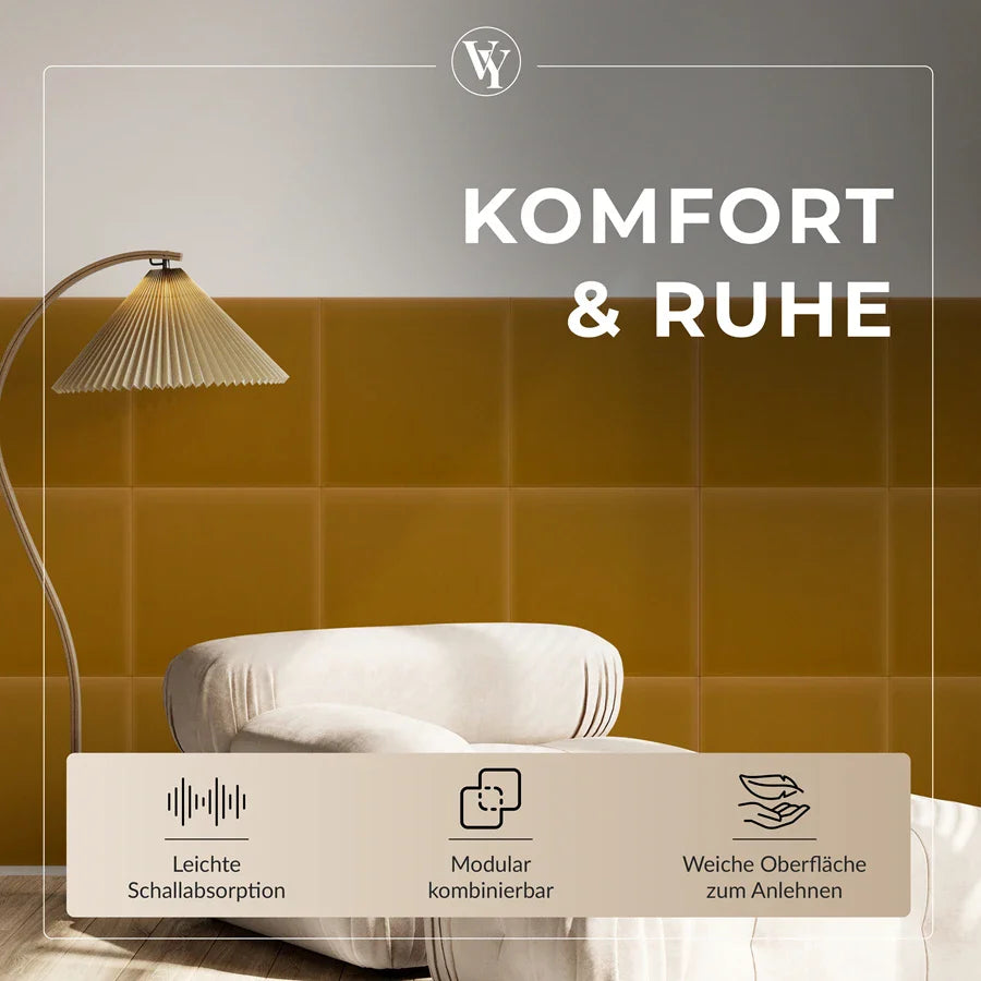 Wandkissen Quadrat | Kurkuma M10 Samt