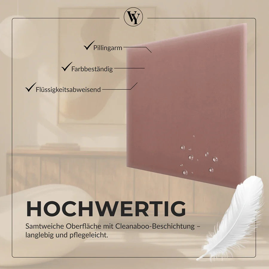 Wandkissen Quadrat | Altrosa M12 Samt