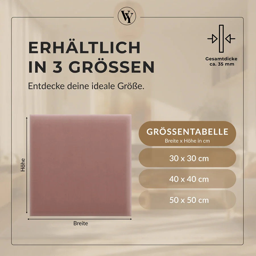 Wandkissen Quadrat | Altrosa M12 Samt