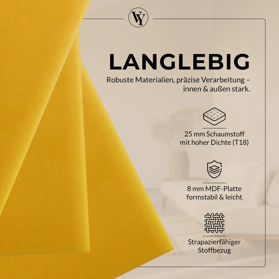 Wandkissen Quadrat | Gelb M13 Samt