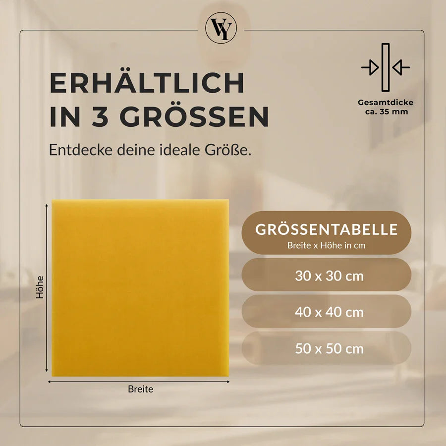 Wandkissen Quadrat | Gelb M13 Samt