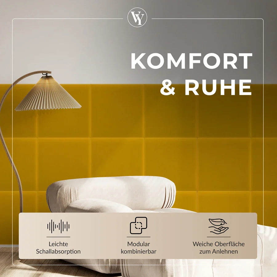 Wandkissen Quadrat | Gelb M13 Samt