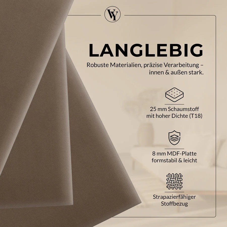 Wandkissen Quadrat | Blassbraun M15 Samt