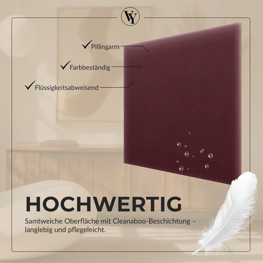 Wandkissen Quadrat | Weinrot M16 Samt