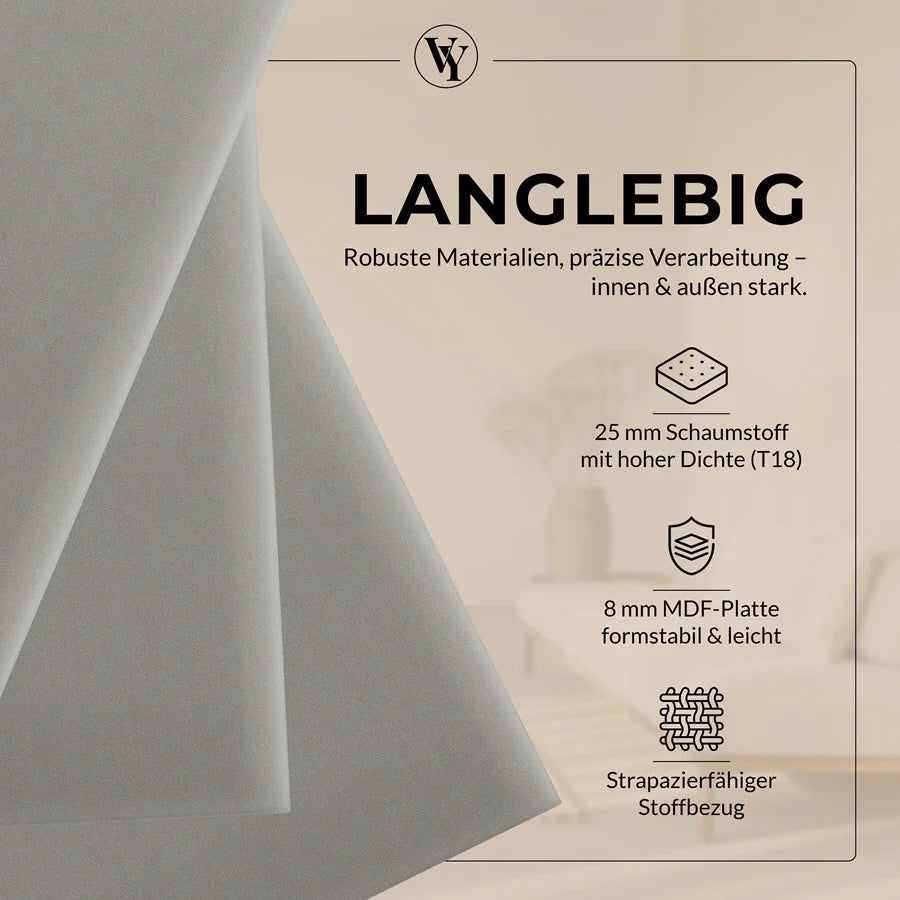 Wandkissen Quadrat | Grau M17 Samt