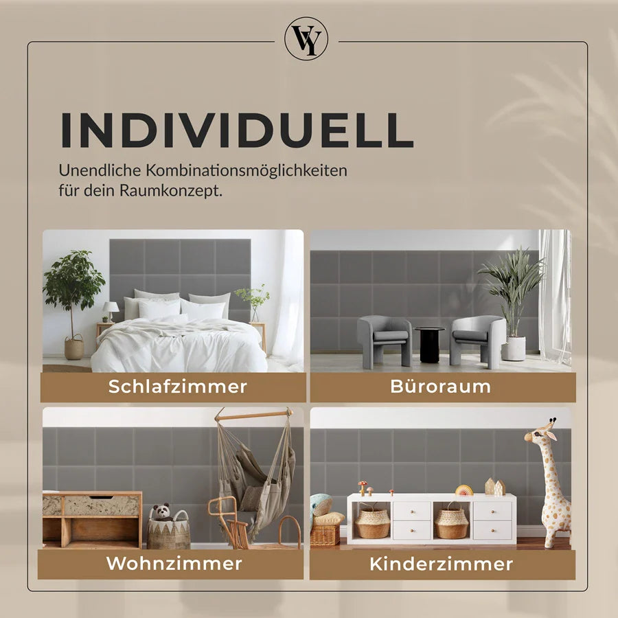 Wandkissen Quadrat | Grau M17 Samt