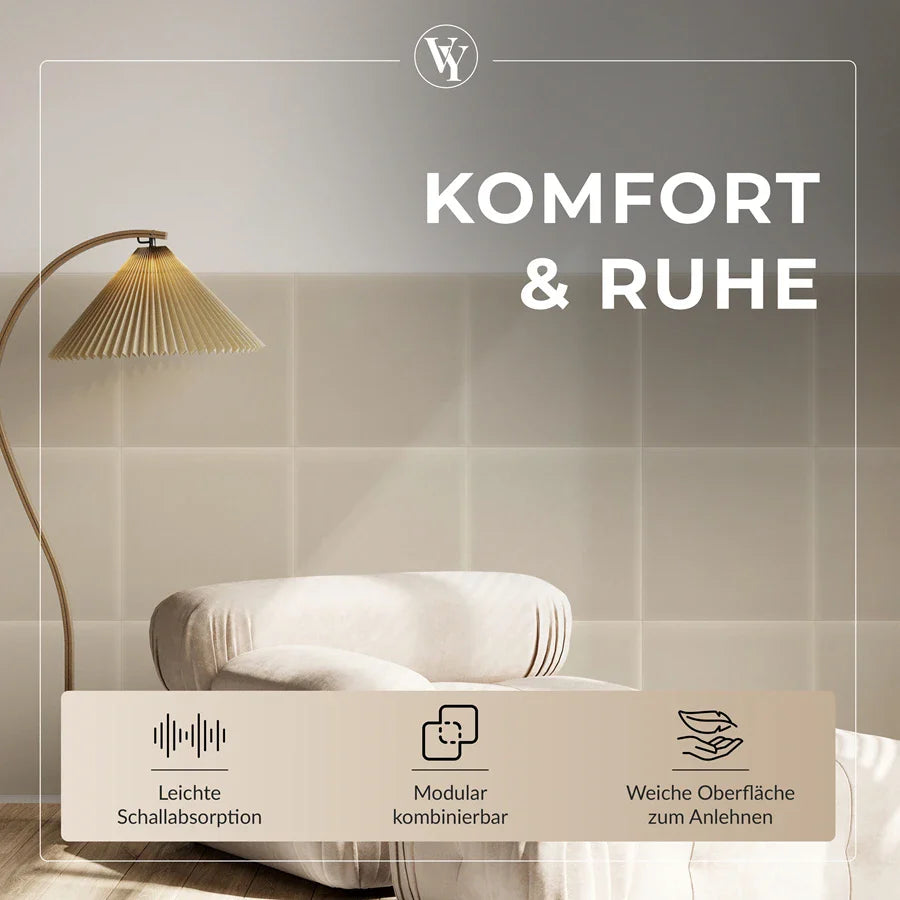 Wandkissen Quadrat | Ecru M18 Samt