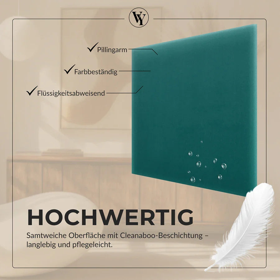 Wandkissen Quadrat | Türkis M19 Samt
