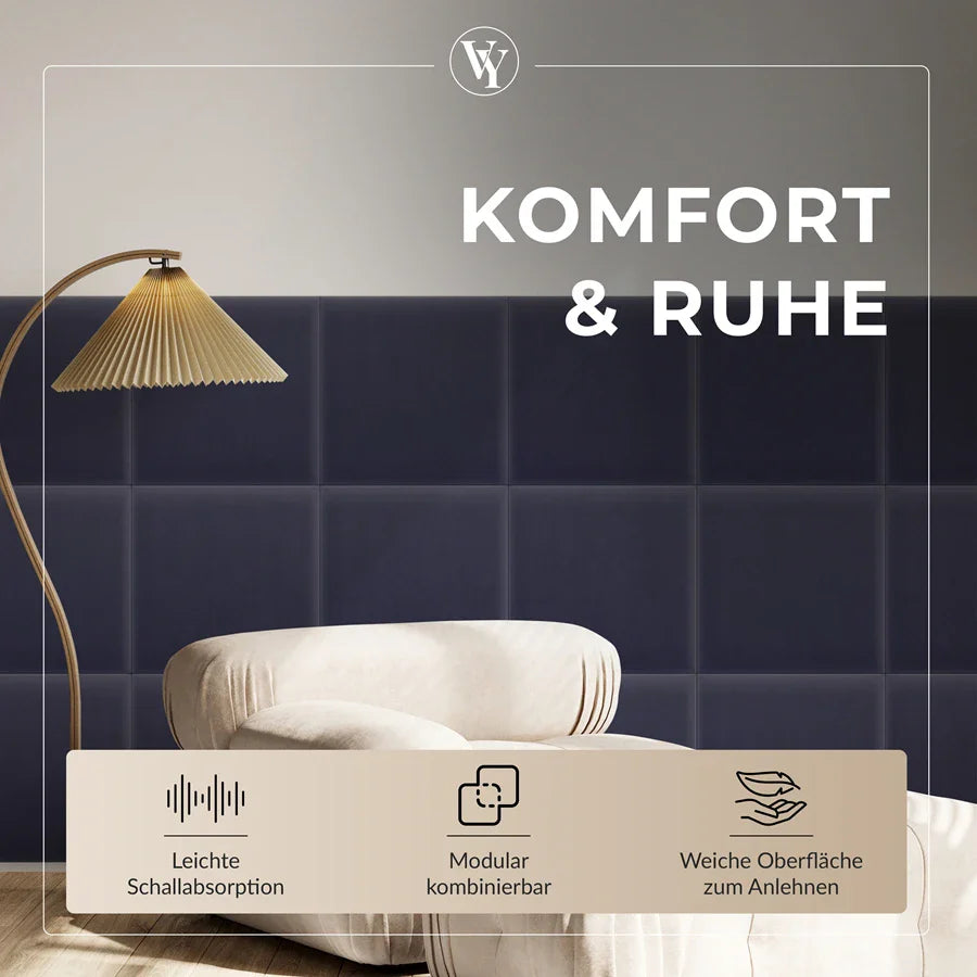 Wandkissen Quadrat | Dunkellila M20 Samt