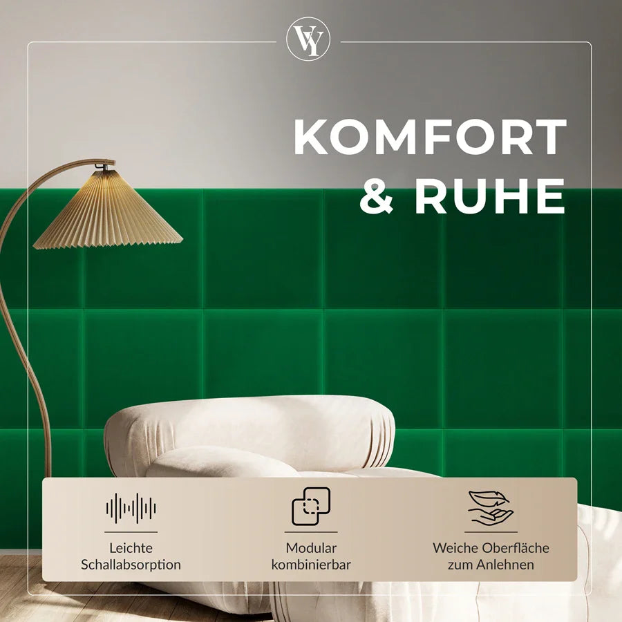 Wandkissen Quadrat | Hellgrün M21 Samt