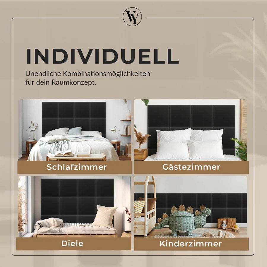 Wandkissen Quadrat | Anthrazit S02 Öko-Leder