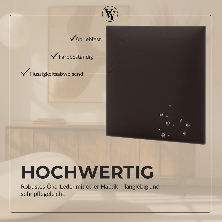 Wandkissen Quadrat | Dunkelbraun S03 Öko-Leder