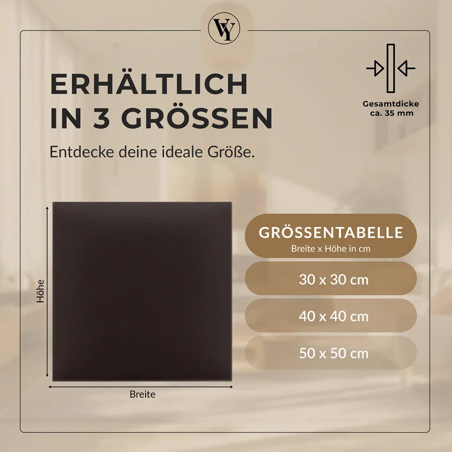 Wandkissen Quadrat | Dunkelbraun S03 Öko-Leder