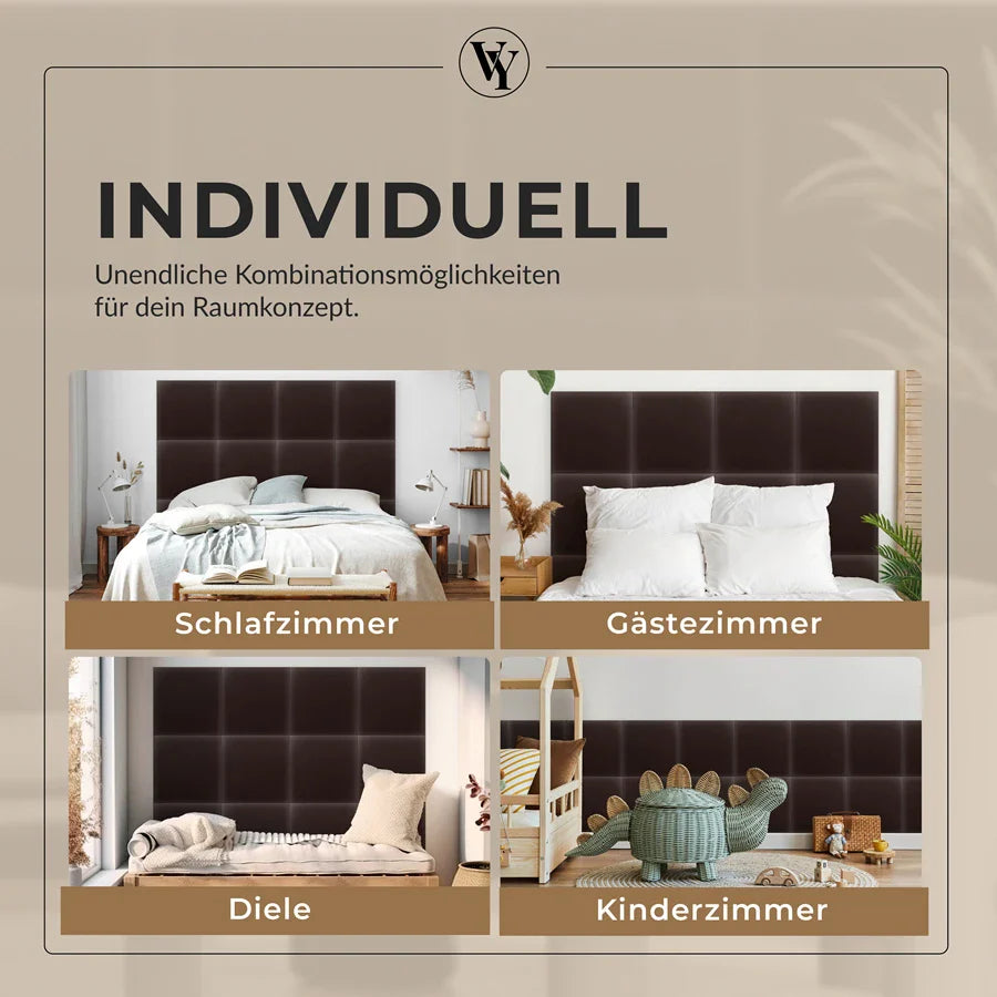 Wandkissen Quadrat | Dunkelbraun S03 Öko-Leder