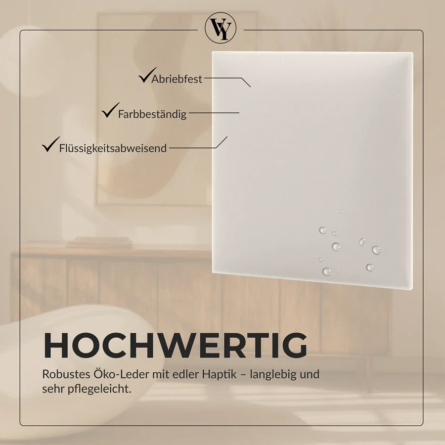 Wandkissen Quadrat | Ecru S04 Öko-Leder