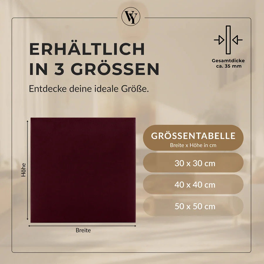 Wandkissen Quadrat | Bordeaux T03 Velours