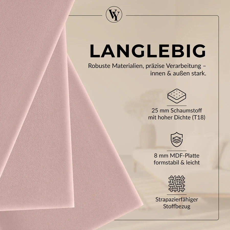 Wandkissen Quadrat | Rosa T05 Velours