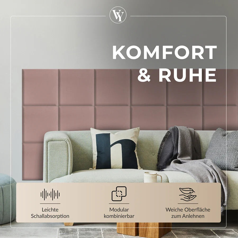 Wandkissen Quadrat | Rosa T05 Velours