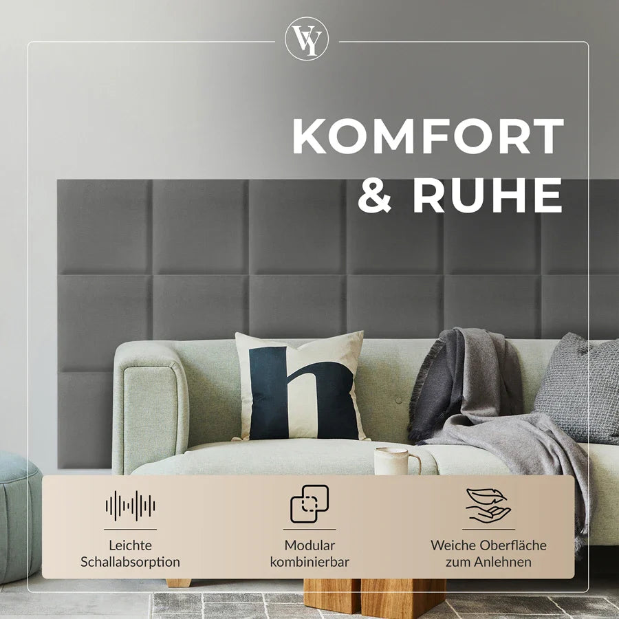 Wandkissen Quadrat | Hellgrau T06 Velours
