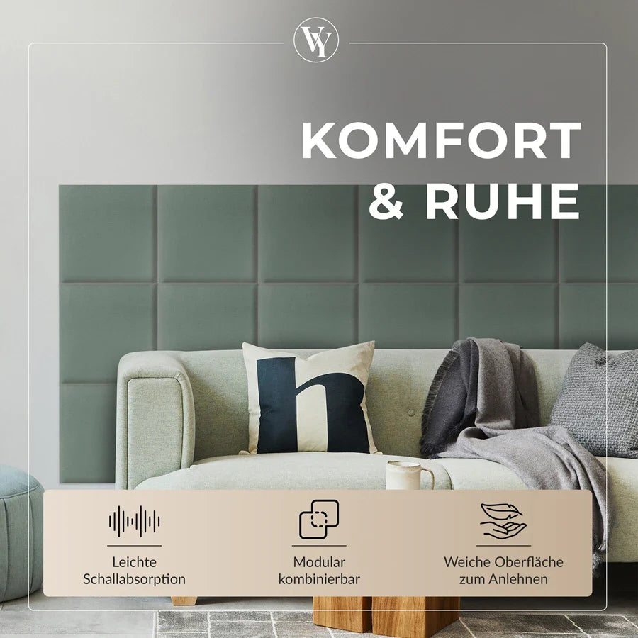 Wandkissen Quadrat | Mintgrün T08 Velours