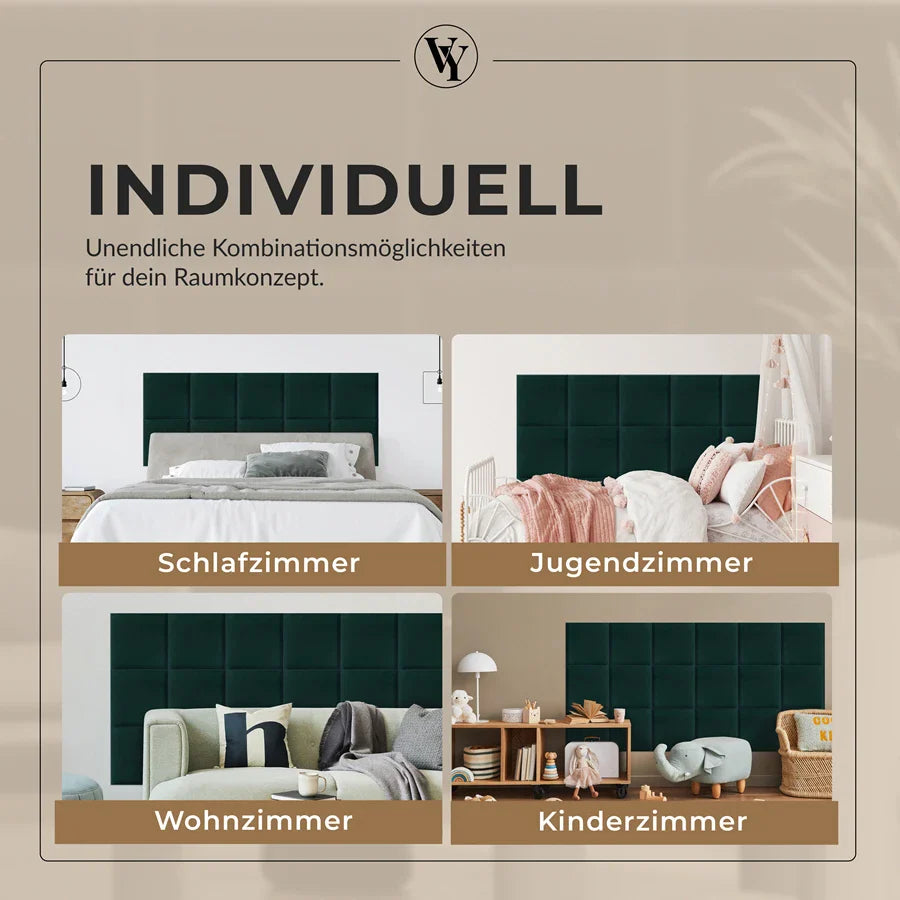 Wandkissen Quadrat | Türkis T09 Velours