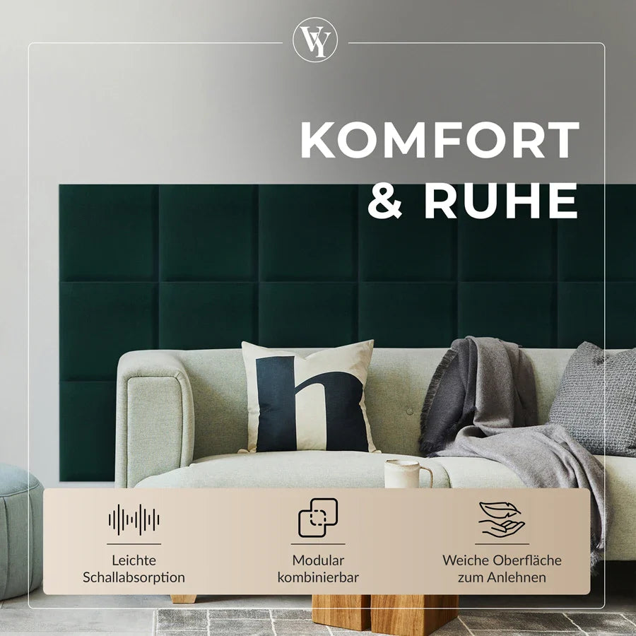 Wandkissen Quadrat | Türkis T09 Velours