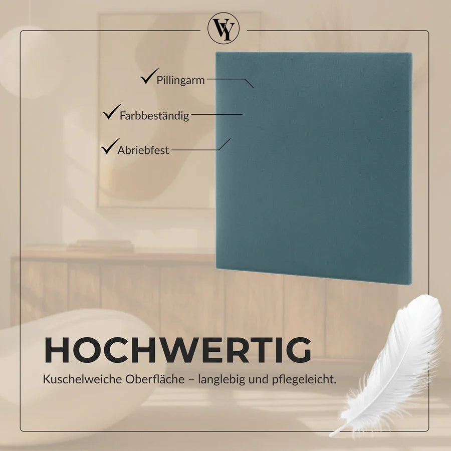 Wandkissen Quadrat | Petrolblau T13 Velours
