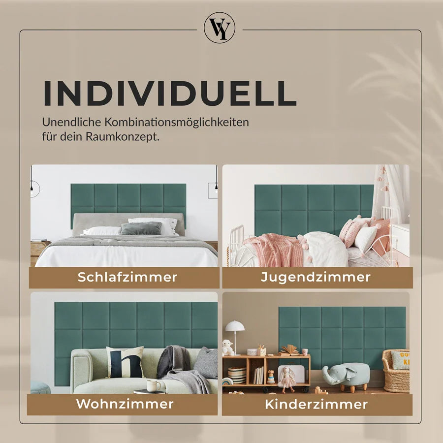 Wandkissen Quadrat | Petrolblau T13 Velours