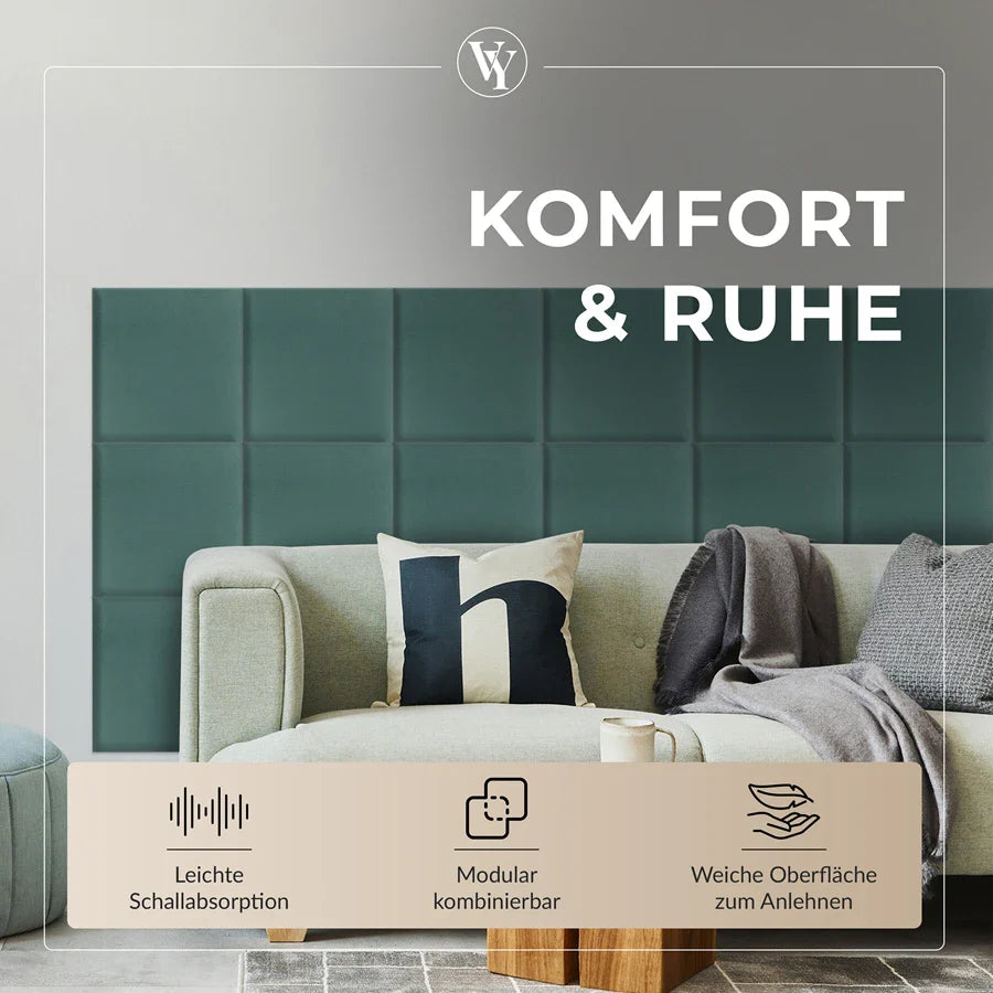 Wandkissen Quadrat | Petrolblau T13 Velours