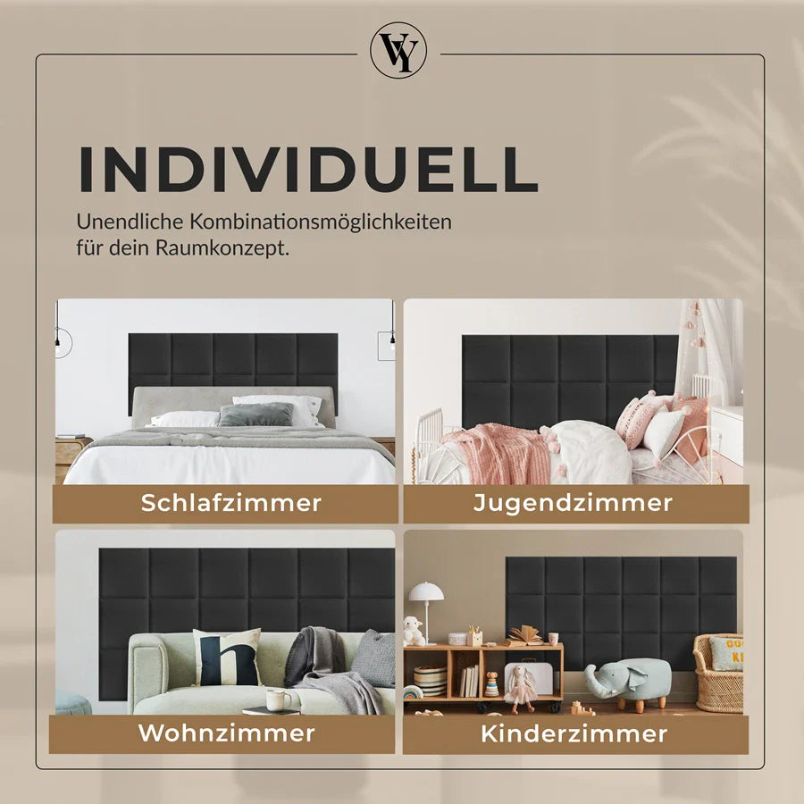 Wandkissen Quadrat | Anthrazit T15 Velours