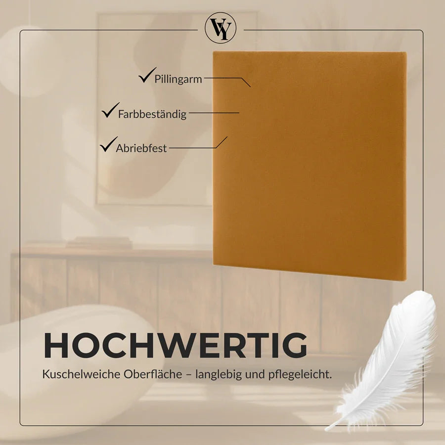 Wandkissen Quadrat | Ockergelb T18 Velours